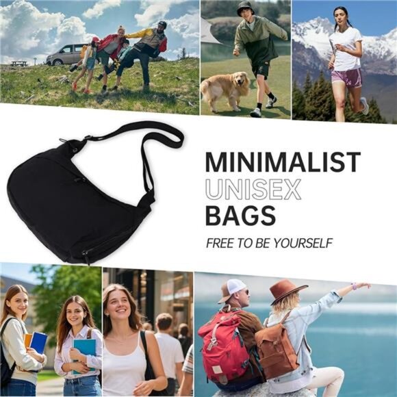 Crescent Bags Nylon Hobo Bags Brown - Picture 7 of 7